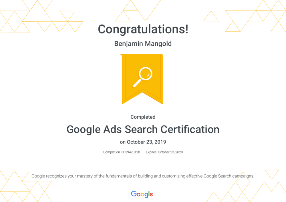 google ads certificate